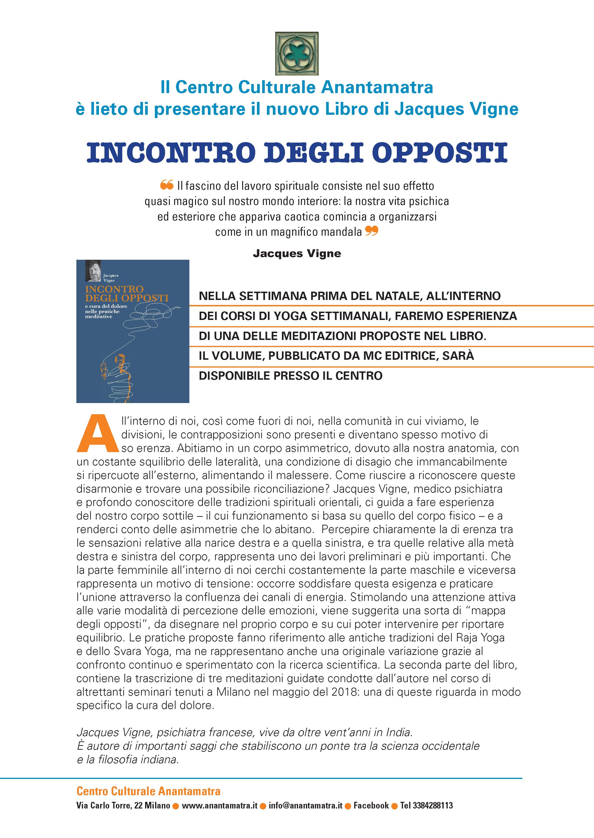 Anantamatra presenta Incontro degli opposti